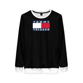 Женский свитшот 3D с принтом Tommy Hilfiger, tommy trigger в Петрозаводске, 100% полиэстер с мягким внутренним слоем | круглый вырез горловины, мягкая резинка на манжетах и поясе, свободная посадка по фигуре | tommy hilfiger   tommy trigger | одежда hilfiger