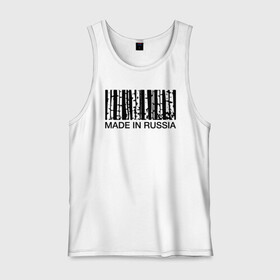 Мужская майка хлопок с принтом Made in Russia в Петрозаводске, 100% хлопок |  | barcode | country | forest | russia | береза | лес | родина | россия | страна | штрихкод