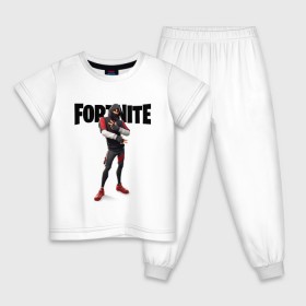 Детская пижама хлопок с принтом FORTNITE IKONIK в Петрозаводске, 100% хлопок |  брюки и футболка прямого кроя, без карманов, на брюках мягкая резинка на поясе и по низу штанин
 | fortnite | fortnite 2 | fortnite x | ikonik | marshmello | ninja | ninja streamer | иконик | маршмелло | ниндзя | фортнайт | фортнайт 2 | фортнайт глава 2
