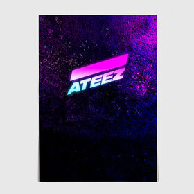 Постер с принтом ATEEZ neon в Петрозаводске, 100% бумага
 | бумага, плотность 150 мг. Матовая, но за счет высокого коэффициента гладкости имеет небольшой блеск и дает на свету блики, но в отличии от глянцевой бумаги не покрыта лаком | a teez | a to z | a too z | ateez | hongjoong | jongho | k pop | kpop | mingi | neon | neon logo | san | seonghwa | wooyoung | yeosang | yunho | айдол | к поп | ким хон джун | корея | кпоп | неон