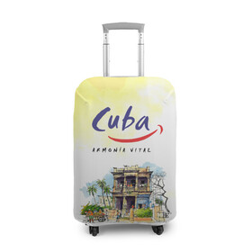 Чехол для чемодана 3D с принтом Куба в Петрозаводске, 86% полиэфир, 14% спандекс | двустороннее нанесение принта, прорези для ручек и колес | cuba | карибы | куба | лето | пальмы | путешествия | солнце | туризм