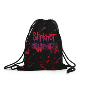 Рюкзак-мешок 3D с принтом SLIPKNOT в Петрозаводске, 100% полиэстер | плотность ткани — 200 г/м2, размер — 35 х 45 см; лямки — толстые шнурки, застежка на шнуровке, без карманов и подкладки | slipknot | алессандро вентурелла | джей вайнберг | джеймс рут | кори тейлор | крэйг джонс | мик томсон | петля | сид уилсон | скользящий узел | слипкнот | удавка | шон крэхан