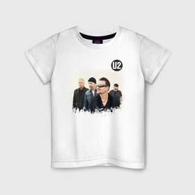 Детская футболка хлопок с принтом U2 в Петрозаводске, 100% хлопок | круглый вырез горловины, полуприлегающий силуэт, длина до линии бедер | david hewson | u2 | адам клейтон | альтернативный рок | боно эдж | дэнс рок | ларри маллен | постпанк | рок | софт рок | ю ту