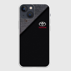 Чехол для iPhone 13 mini с принтом TOYOTA CARBON | ТОЁТА КАРБОН в Петрозаводске,  |  | Тематика изображения на принте: 2020 | alphard | auto | camry | corolla | highlander | hilux | land cruiser 200 | prado | rav4 | sport | supra | toyota | tundra | авто | автомобиль | автомобильные | альфард | бренд | камри | марка | машины | спорт | тойота