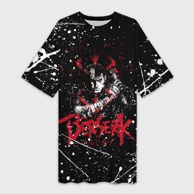 Платье-футболка 3D с принтом guts berserk blood black в Петрозаводске,  |  | anime | anime berserk | berserk | knight | manga | аниме | аниме берсерк | берсерк | манга | рыцарь