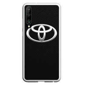 Чехол для Honor P30 с принтом Toyota carbon в Петрозаводске, Силикон | Область печати: задняя сторона чехла, без боковых панелей | 2020 | alphard | auto | camry | corolla | highlander | hilux | land cruiser 200 | prado | rav4 | sport | supra | toyota | tundra | авто | автомобиль | автомобильные | альфард | бренд | камри | марка | машины | спорт | тойота