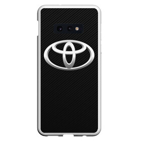 Чехол для Samsung S10E с принтом Toyota carbon в Петрозаводске, Силикон | Область печати: задняя сторона чехла, без боковых панелей | Тематика изображения на принте: 2020 | alphard | auto | camry | corolla | highlander | hilux | land cruiser 200 | prado | rav4 | sport | supra | toyota | tundra | авто | автомобиль | автомобильные | альфард | бренд | камри | марка | машины | спорт | тойота