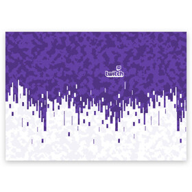 Поздравительная открытка с принтом Twitch в Петрозаводске, 100% бумага | плотность бумаги 280 г/м2, матовая, на обратной стороне линовка и место для марки
 | camo | camouflage | game | gamer | twitch | игра | игры | камуфляж | компьютер | стрим | стример | твитч | твич