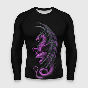 Мужской рашгард 3D с принтом Purple Dragon в Петрозаводске,  |  | beast | dinosaur | dragon | fire | hunter | ice | monster | predator | reptile | динозавр | дракон | зверь | лед | ледяной | монстр | огненный | огонь | охотник | хищник