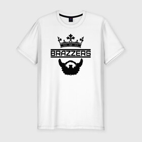 Мужская футболка хлопок Slim с принтом Brazzers в Петрозаводске, 92% хлопок, 8% лайкра | приталенный силуэт, круглый вырез ворота, длина до линии бедра, короткий рукав | brazzers | milf | ананизм | ананист | бразерс | браззерс | милф | сайт