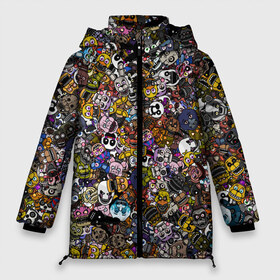 Женская зимняя куртка 3D с принтом FNaF стикербомбинг в Петрозаводске, верх — 100% полиэстер; подкладка — 100% полиэстер; утеплитель — 100% полиэстер | длина ниже бедра, силуэт Оверсайз. Есть воротник-стойка, отстегивающийся капюшон и ветрозащитная планка. 

Боковые карманы с листочкой на кнопках и внутренний карман на молнии | doodling | pattern | textures | tiles | дудлинг | игра. stickerbombing | коллаж | лица
голова | монстры | паттерны | паттрен | персонажи | пять ночей у фредди | тайлы | текстуры | фнаф | фон