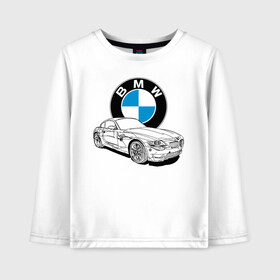Детский лонгслив хлопок с принтом BMW в Петрозаводске, 100% хлопок | круглый вырез горловины, полуприлегающий силуэт, длина до линии бедер | bmw | car | germany | power | prestige | автомобиль | бмв | германия | мощь | престиж