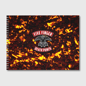 Альбом для рисования с принтом Five Finger Death Punch в Петрозаводске, 100% бумага
 | матовая бумага, плотность 200 мг. | Тематика изображения на принте: 5fdp | death | ffdp | finger | five | five finger death punch | punch | грув метал