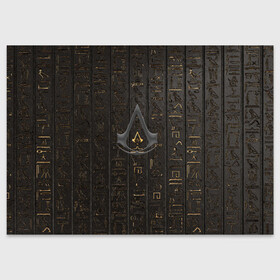 Поздравительная открытка с принтом Assassins Creed в Петрозаводске, 100% бумага | плотность бумаги 280 г/м2, матовая, на обратной стороне линовка и место для марки
 | Тематика изображения на принте: 20 | ассасин | древний египет | игра | иероглифы | кредо | кредо асасинов | кредо ассасинов