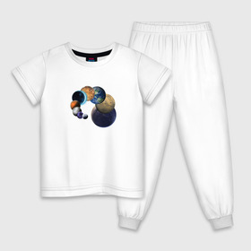 Детская пижама хлопок с принтом Планетный Цикл в Петрозаводске, 100% хлопок |  брюки и футболка прямого кроя, без карманов, на брюках мягкая резинка на поясе и по низу штанин
 | space | космос | мир | планета | планеты