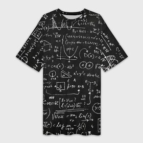 Платье-футболка 3D с принтом Математические формулы в Петрозаводске,  |  | formula | math | school | алгебра | математика | матеша | предметы | теорема | универ | физика | формула | школа