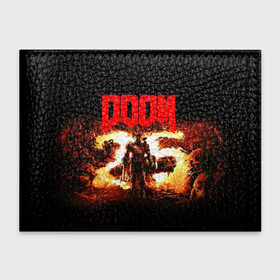 Обложка для студенческого билета с принтом DOOM 25 years в Петрозаводске, натуральная кожа | Размер: 11*8 см; Печать на всей внешней стороне | Тематика изображения на принте: doom | doom eternal | дум