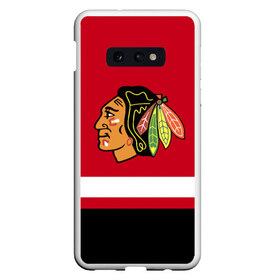 Чехол для Samsung S10E с принтом Chicago Blackhawks в Петрозаводске, Силикон | Область печати: задняя сторона чехла, без боковых панелей | blackhawks | chicago | chicago blackhawks | hockey | nhl | usa | блэкхокс | нхл | спорт | сша | хоккей | чикаго | чикаго блэкхокс | шайба