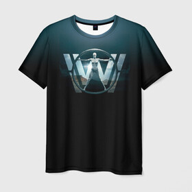 Мужская футболка 3D с принтом Westworld Logo в Петрозаводске, 100% полиэфир | прямой крой, круглый вырез горловины, длина до линии бедер | vdosadir | westworld | джонатан нолан | западный мир | лиза джой | мир дикого запада