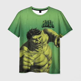 Мужская футболка 3D с принтом Hulk в Петрозаводске, 100% полиэфир | прямой крой, круглый вырез горловины, длина до линии бедер | avengers | bruce banner | hulk | marvel | vdzabma | брюс баннер | комикс | марвел | мстители | халк