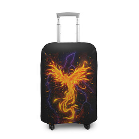 Чехол для чемодана 3D с принтом Phoenix в Петрозаводске, 86% полиэфир, 14% спандекс | двустороннее нанесение принта, прорези для ручек и колес | beast | bird | creature | fire | flame | myth | mythical | phoenix | space | зверь | космос | миф | мифические | мифическое | огонь | пламя | птица | существо | феникс