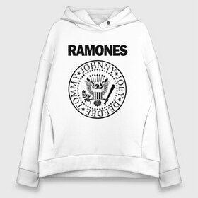 Женское худи Oversize хлопок с принтом RAMONES в Петрозаводске, френч-терри — 70% хлопок, 30% полиэстер. Мягкий теплый начес внутри —100% хлопок | боковые карманы, эластичные манжеты и нижняя кромка, капюшон на магнитной кнопке | america | ramones | rock | usa | америка | джонни рамон | джоуи рамон | ди ди рамон | клем бурк | кристофер уорд | марки рамон | рамоунз | ричи рамон | рок | сша | томми рамон