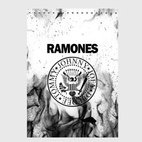 Скетчбук с принтом RAMONES в Петрозаводске, 100% бумага
 | 48 листов, плотность листов — 100 г/м2, плотность картонной обложки — 250 г/м2. Листы скреплены сверху удобной пружинной спиралью | america | ramones | rock | usa | америка | джонни рамон | джоуи рамон | ди ди рамон | клем бурк | кристофер уорд | марки рамон | рамоунз | ричи рамон | рок | сша | томми рамон