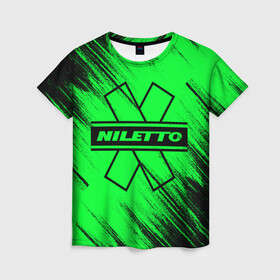 Женская футболка 3D с принтом NILETTO в Петрозаводске, 100% полиэфир ( синтетическое хлопкоподобное полотно) | прямой крой, круглый вырез горловины, длина до линии бедер | logo | niletto | логотип | любимка niletto | нилето