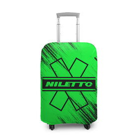 Чехол для чемодана 3D с принтом NILETTO в Петрозаводске, 86% полиэфир, 14% спандекс | двустороннее нанесение принта, прорези для ручек и колес | logo | niletto | логотип | любимка niletto | нилето