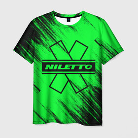 Мужская футболка 3D с принтом NILETTO в Петрозаводске, 100% полиэфир | прямой крой, круглый вырез горловины, длина до линии бедер | Тематика изображения на принте: logo | niletto | логотип | любимка niletto | нилето