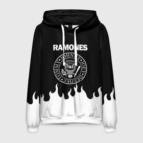 Мужская толстовка 3D с принтом RAMONES в Петрозаводске, 100% полиэстер | двухслойный капюшон со шнурком для регулировки, мягкие манжеты на рукавах и по низу толстовки, спереди карман-кенгуру с мягким внутренним слоем. | america | ramones | rock | usa | америка | джонни рамон | джоуи рамон | ди ди рамон | клем бурк | кристофер уорд | марки рамон | рамоунз | ричи рамон | рок | сша | томми рамон