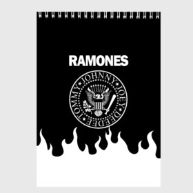 Скетчбук с принтом RAMONES в Петрозаводске, 100% бумага
 | 48 листов, плотность листов — 100 г/м2, плотность картонной обложки — 250 г/м2. Листы скреплены сверху удобной пружинной спиралью | america | ramones | rock | usa | америка | джонни рамон | джоуи рамон | ди ди рамон | клем бурк | кристофер уорд | марки рамон | рамоунз | ричи рамон | рок | сша | томми рамон