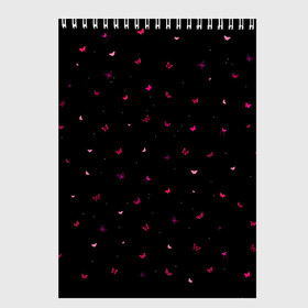 Скетчбук с принтом Butterflies night в Петрозаводске, 100% бумага
 | 48 листов, плотность листов — 100 г/м2, плотность картонной обложки — 250 г/м2. Листы скреплены сверху удобной пружинной спиралью | Тематика изображения на принте: butterflies | doodling | fly | night | pattern | stars | textures | tiles | бабочки | дудлинг | звезды | коллаж | ночь | паттерны | полет | порхать | тайлы | текстуры | фон