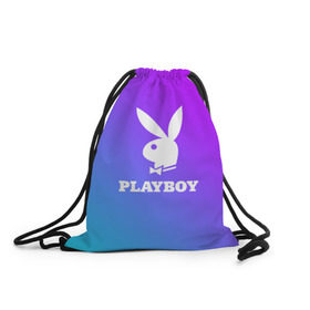 Рюкзак-мешок 3D с принтом PLAYBOY в Петрозаводске, 100% полиэстер | плотность ткани — 200 г/м2, размер — 35 х 45 см; лямки — толстые шнурки, застежка на шнуровке, без карманов и подкладки | brand | brazzers | faketaxi | hub | mode | playboy | бразерс | бренд | мода | фейк такси