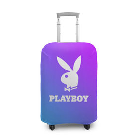 Чехол для чемодана 3D с принтом PLAYBOY в Петрозаводске, 86% полиэфир, 14% спандекс | двустороннее нанесение принта, прорези для ручек и колес | brand | brazzers | faketaxi | hub | mode | playboy | бразерс | бренд | мода | фейк такси