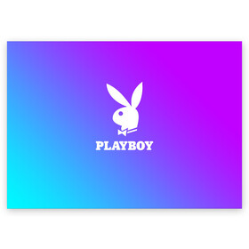 Поздравительная открытка с принтом PLAYBOY в Петрозаводске, 100% бумага | плотность бумаги 280 г/м2, матовая, на обратной стороне линовка и место для марки
 | brand | brazzers | faketaxi | hub | mode | playboy | бразерс | бренд | мода | фейк такси