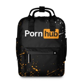 Женский рюкзак 3D с принтом PORNHUB в Петрозаводске, 100% полиэстер | лямки с регулируемой длиной, сверху ручки, чтобы рюкзак нести как сумку. Основное отделение закрывается на молнию, как и внешний карман. Внутри два дополнительных кармана, один из которых закрывается на молнию. По бокам два дополнительных кармашка, куда поместится маленькая бутылочка
 | brand | brazzers | faketaxi | hub | mode | playboy | бразерс | бренд | мода | фейк такси