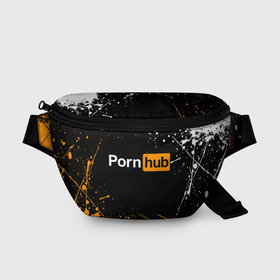 Поясная сумка 3D с принтом PORNHUB в Петрозаводске, 100% полиэстер | плотная ткань, ремень с регулируемой длиной, внутри несколько карманов для мелочей, основное отделение и карман с обратной стороны сумки застегиваются на молнию | brand | brazzers | faketaxi | hub | mode | playboy | бразерс | бренд | мода | фейк такси