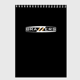 Скетчбук с принтом BRAZZERS в Петрозаводске, 100% бумага
 | 48 листов, плотность листов — 100 г/м2, плотность картонной обложки — 250 г/м2. Листы скреплены сверху удобной пружинной спиралью | Тематика изображения на принте: brand | brazzers | fake taxi | faketaxi | hub | mode | playboy | бразерс | бренд | мода | фейк такси