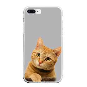 Чехол для iPhone 7Plus/8 Plus матовый с принтом Рыжий котик в Петрозаводске, Силикон | Область печати: задняя сторона чехла, без боковых панелей | baby | cat | kitty | глаза | голова | животные | зверь | кот | котенок | котики | кошки | лапы | малыш | полосатый | рыжий