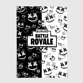 Постер с принтом Fortnite & Marshmello в Петрозаводске, 100% бумага
 | бумага, плотность 150 мг. Матовая, но за счет высокого коэффициента гладкости имеет небольшой блеск и дает на свету блики, но в отличии от глянцевой бумаги не покрыта лаком | fortnite | marshmello | диджей | игра | клуб | клубная музыка | компьютерная игра | маршмеллоу | маршмэлло | маршмэллоу | музыка | симулятор | фортнайт | электронная