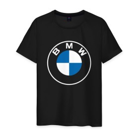 Мужская футболка хлопок с принтом BMW LOGO 2020 в Петрозаводске, 100% хлопок | прямой крой, круглый вырез горловины, длина до линии бедер, слегка спущенное плечо. | bmw | bmw motorsport | bmw performance | carbon | m | motorsport | performance | sport | бмв | карбон | моторспорт | спорт