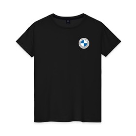 Женская футболка хлопок с принтом BMW LOGO 2020 в Петрозаводске, 100% хлопок | прямой крой, круглый вырез горловины, длина до линии бедер, слегка спущенное плечо | bmw | bmw performance | m | motorsport | performance | бмв | бэха | моторспорт