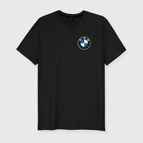 Мужская футболка хлопок Slim с принтом BMW LOGO 2020 в Петрозаводске, 92% хлопок, 8% лайкра | приталенный силуэт, круглый вырез ворота, длина до линии бедра, короткий рукав | bmw | bmw motorsport | bmw performance | carbon | m | motorsport | performance | sport | бмв | карбон | моторспорт | спорт