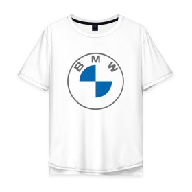 Мужская футболка хлопок Oversize с принтом BMW LOGO 2020 в Петрозаводске, 100% хлопок | свободный крой, круглый ворот, “спинка” длиннее передней части | Тематика изображения на принте: bmw | bmw motorsport | bmw performance | carbon | m | motorsport | performance | sport | бмв | карбон | моторспорт | спорт