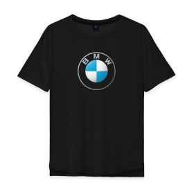 Мужская футболка хлопок Oversize с принтом BMW LOGO 2020 в Петрозаводске, 100% хлопок | свободный крой, круглый ворот, “спинка” длиннее передней части | bmw | bmw motorsport | bmw performance | carbon | m | motorsport | performance | sport | бмв | карбон | моторспорт | спорт