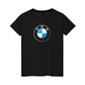 Женская футболка хлопок с принтом BMW LOGO 2020 в Петрозаводске, 100% хлопок | прямой крой, круглый вырез горловины, длина до линии бедер, слегка спущенное плечо | bmw | bmw motorsport | bmw performance | carbon | m | motorsport | performance | sport | бмв | карбон | моторспорт | спорт