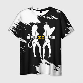 Мужская футболка 3D с принтом Brazzers в Петрозаводске, 100% полиэфир | прямой крой, круглый вырез горловины, длина до линии бедер | brazzers | ана | ангел | бразерс | браззерс | братья | демон | звезда | надпись | прикол | проно хуб | сайт | 
