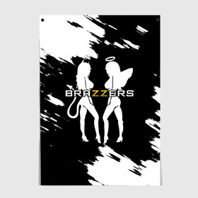 Постер с принтом Brazzers в Петрозаводске, 100% бумага
 | бумага, плотность 150 мг. Матовая, но за счет высокого коэффициента гладкости имеет небольшой блеск и дает на свету блики, но в отличии от глянцевой бумаги не покрыта лаком | brazzers | ана | ангел | бразерс | браззерс | братья | демон | звезда | надпись | прикол | проно хуб | сайт | 