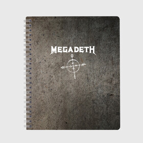 Тетрадь с принтом Megadeth в Петрозаводске, 100% бумага | 48 листов, плотность листов — 60 г/м2, плотность картонной обложки — 250 г/м2. Листы скреплены сбоку удобной пружинной спиралью. Уголки страниц и обложки скругленные. Цвет линий — светло-серый
 | dave mustaine | megadeth | music | rock | дирк вербурен | дэвид эллефсон | дэйв мастейн | кико лоурейро | мегадеф | музыка | рок | трэш метал | хард рок | хеви метал
